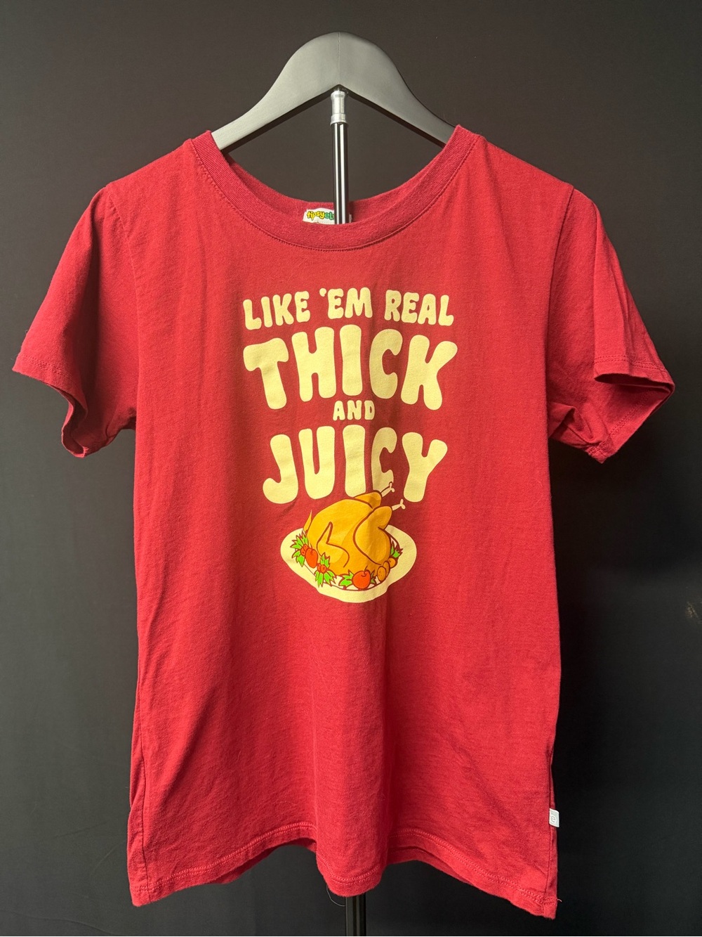 Tipsy Elves Burgundy Thanksgiving Graphic Tee - Size Medium